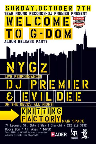 DJ Premier, Evil Dee & NYGz in NYC Flyer