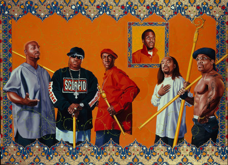 By Kehinde Wiley, Oil on canvas, Grandmaster Flash and the Furious Five, 2005, Collection Glenn Fuhrman, New York; © Kehinde Wiley