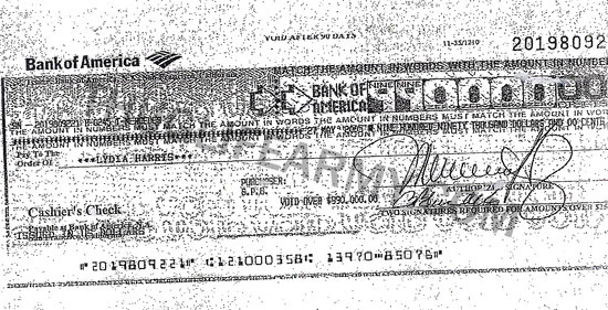Suge Knight’s Check To L. Harris