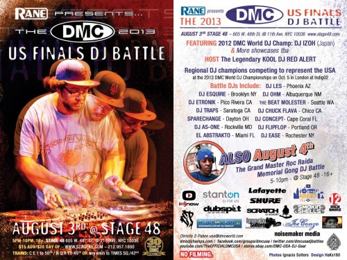 DMC US Finals DJ Battle (August 3rd) and Roc Raida Memorial Gong DJ Battle (August 4th)