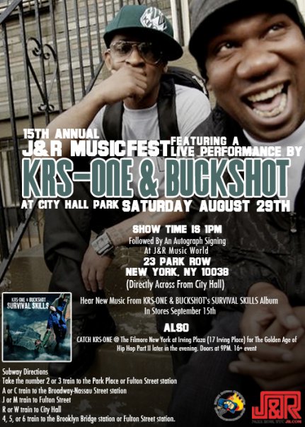 Free KRS-One and Buckshot Show in NYC (Aug. 29th at 1pm) « GRNDGD